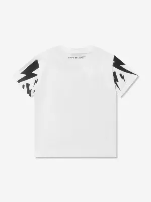 Neil Barrett Boys Lightning Bolt Print T-Shirt