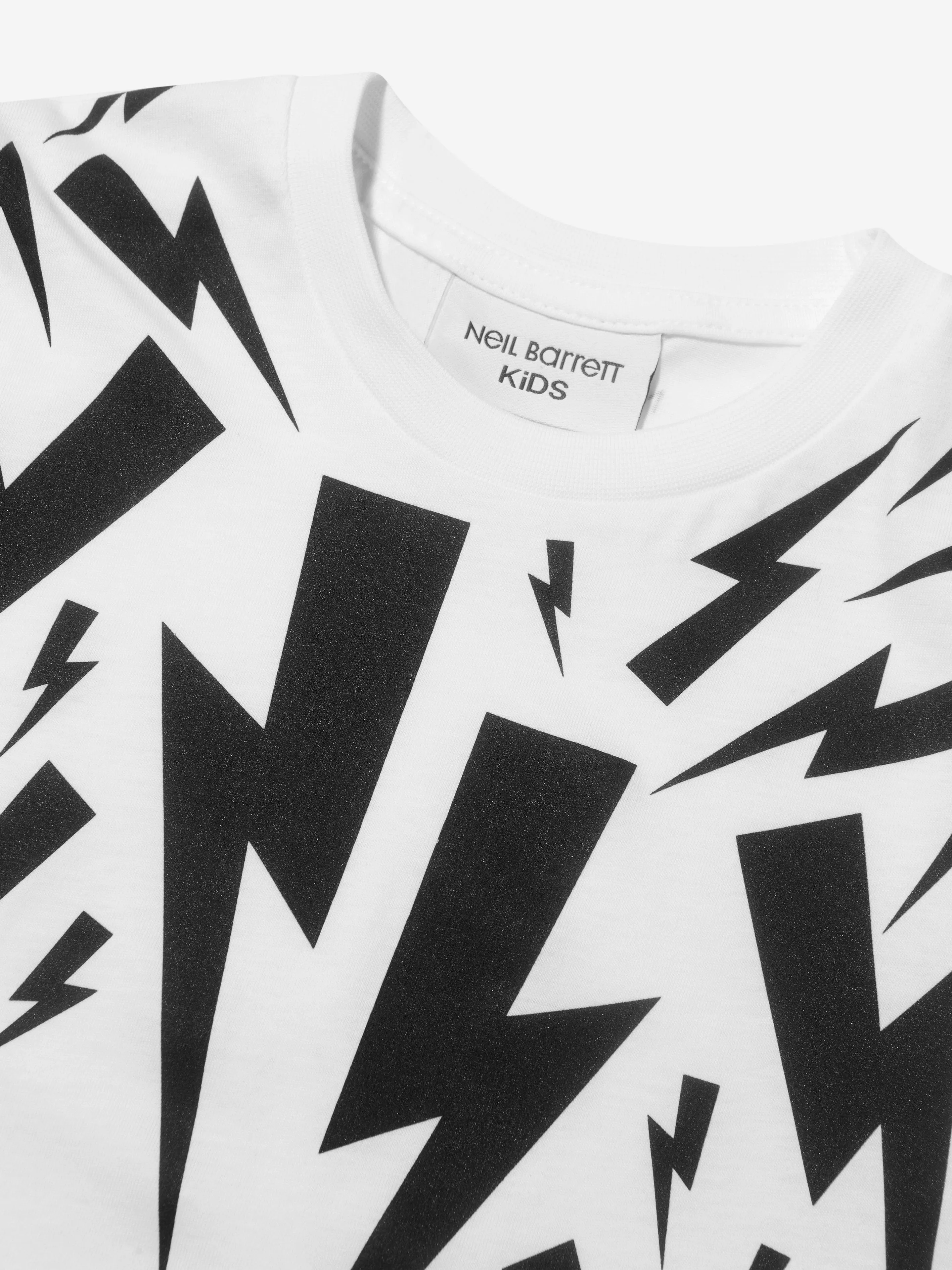 Neil Barrett Boys Lightning Bolt Print T-Shirt