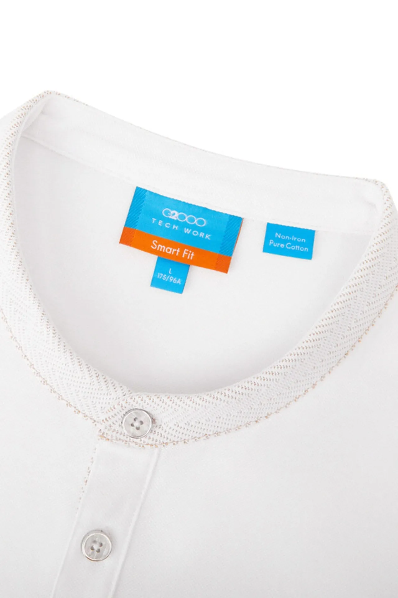 Non-Iron Pure Cotton Stand Collar Polo Tee