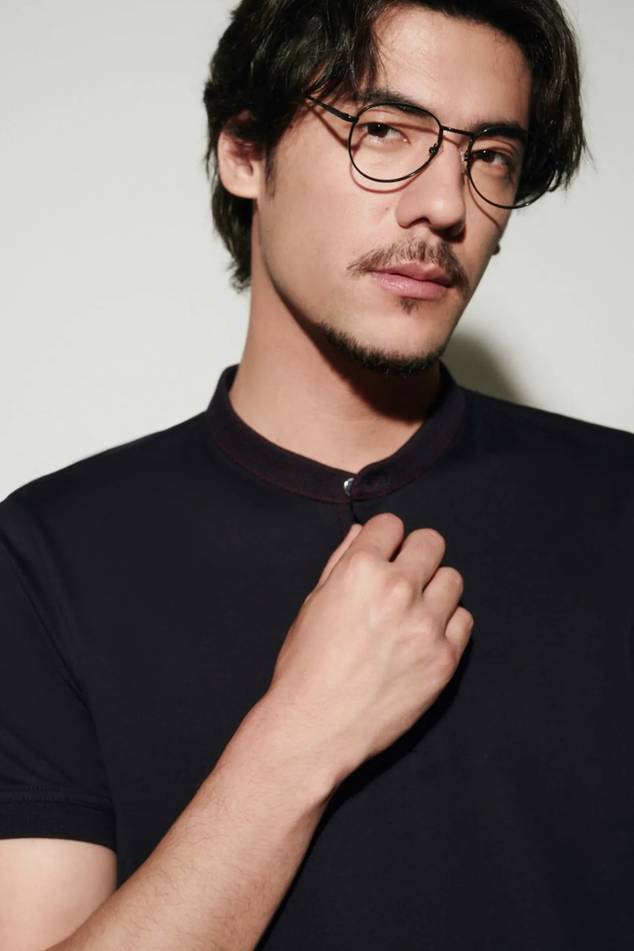 Non-Iron Pure Cotton Stand Collar Polo Tee
