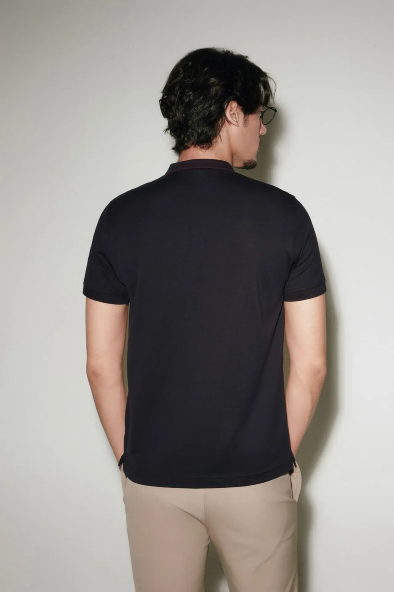 Non-Iron Pure Cotton Stand Collar Polo Tee