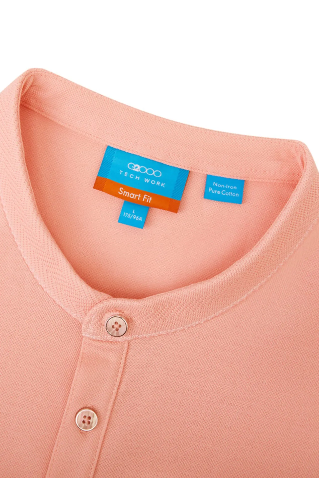 Non-Iron Pure Cotton Stand Collar Polo Tee