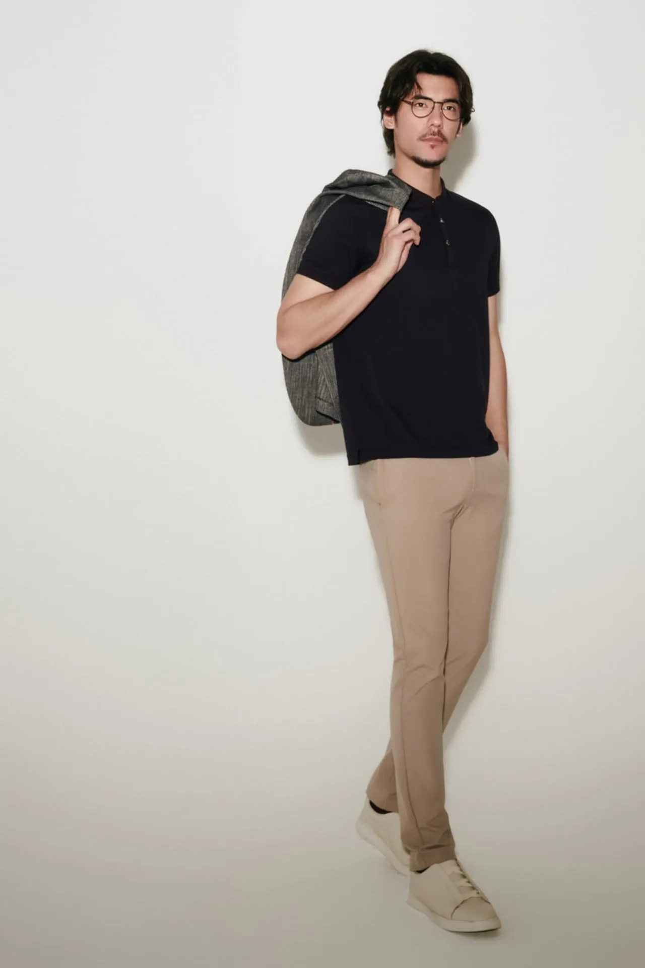Non-Iron Pure Cotton Stand Collar Polo Tee