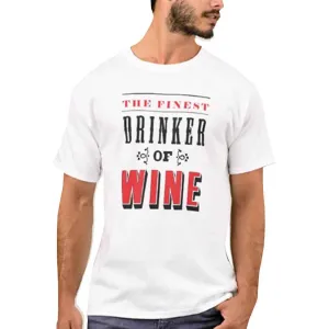 Nutcase Designer Round Neck Men's T-Shirt Wrinkle-Free Poly Cotton Tees - Drinker of Wine