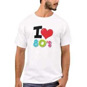 Nutcase Designer Round Neck Men's T-Shirt Wrinkle-Free Poly Cotton Tees - I Love 80's