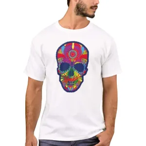 Nutcase Designer Round Neck Men's T-Shirt Wrinkle-Free Poly Cotton Tees - Tribal Skull