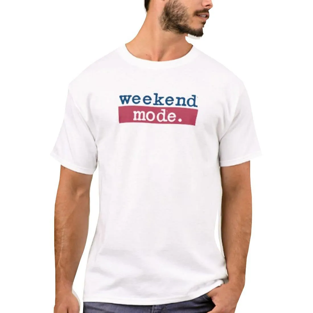 Nutcase Designer Round Neck Men's T-Shirt Wrinkle-Free Poly Cotton Tees - Weekend Mode Red