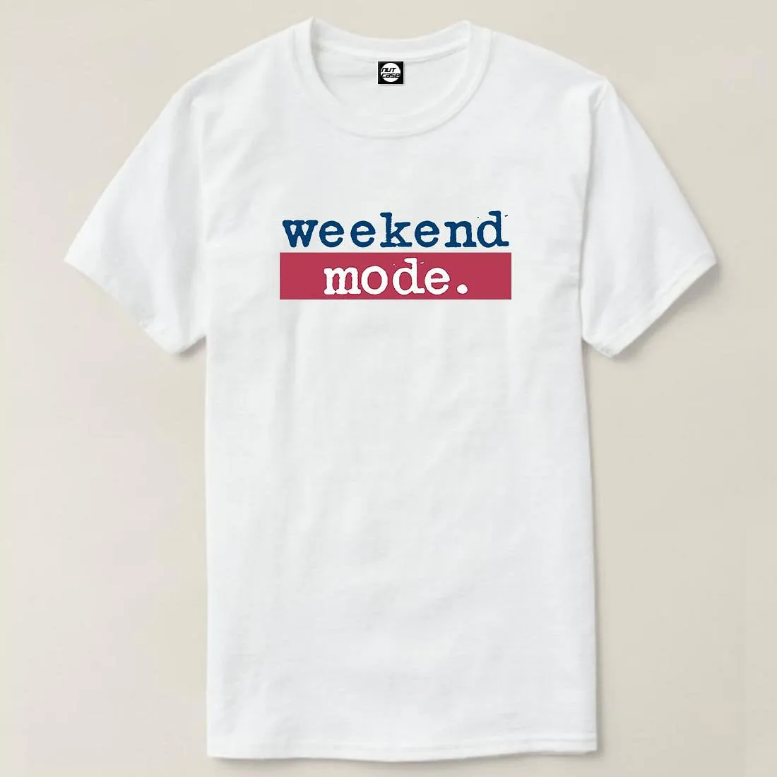 Nutcase Designer Round Neck Men's T-Shirt Wrinkle-Free Poly Cotton Tees - Weekend Mode Red