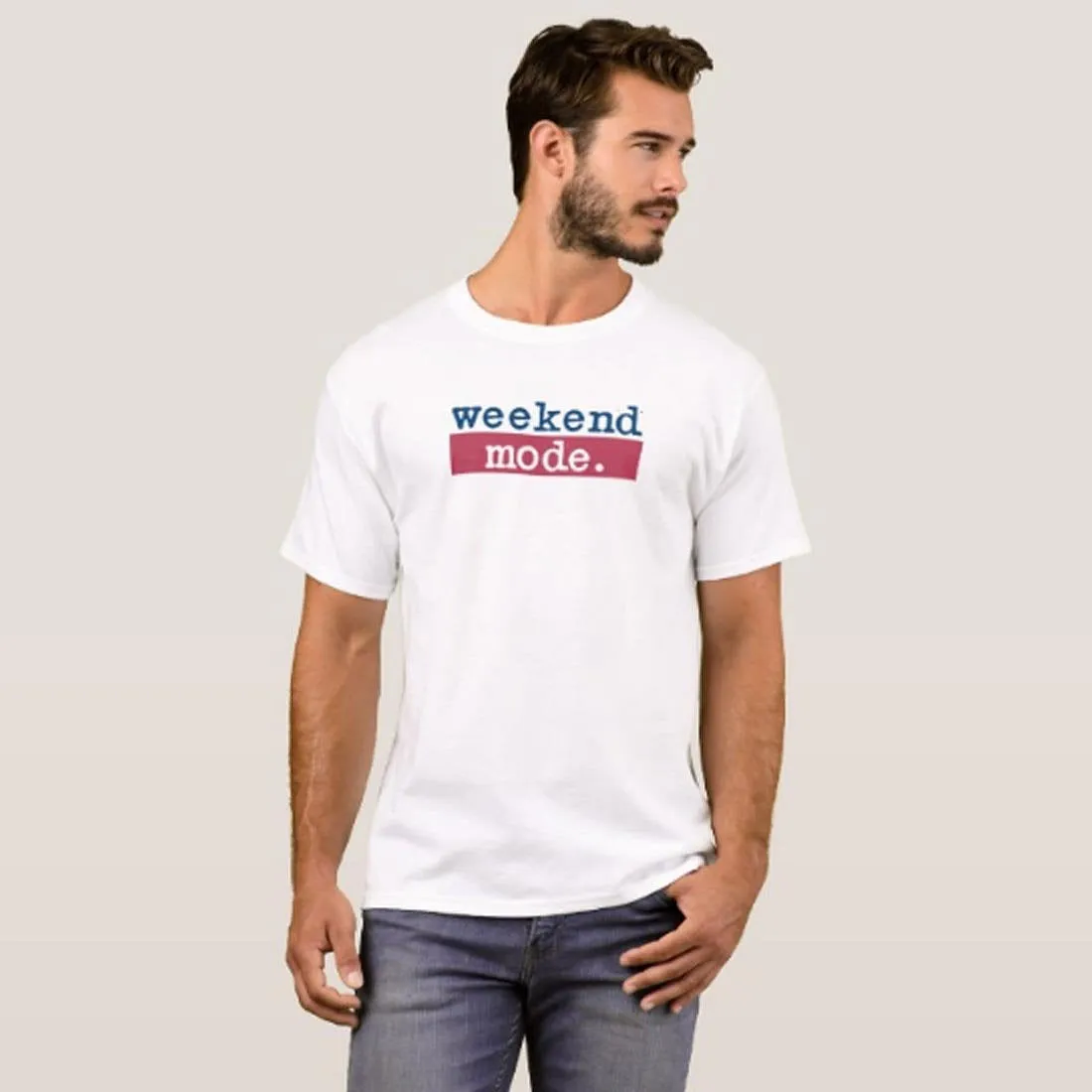 Nutcase Designer Round Neck Men's T-Shirt Wrinkle-Free Poly Cotton Tees - Weekend Mode Red