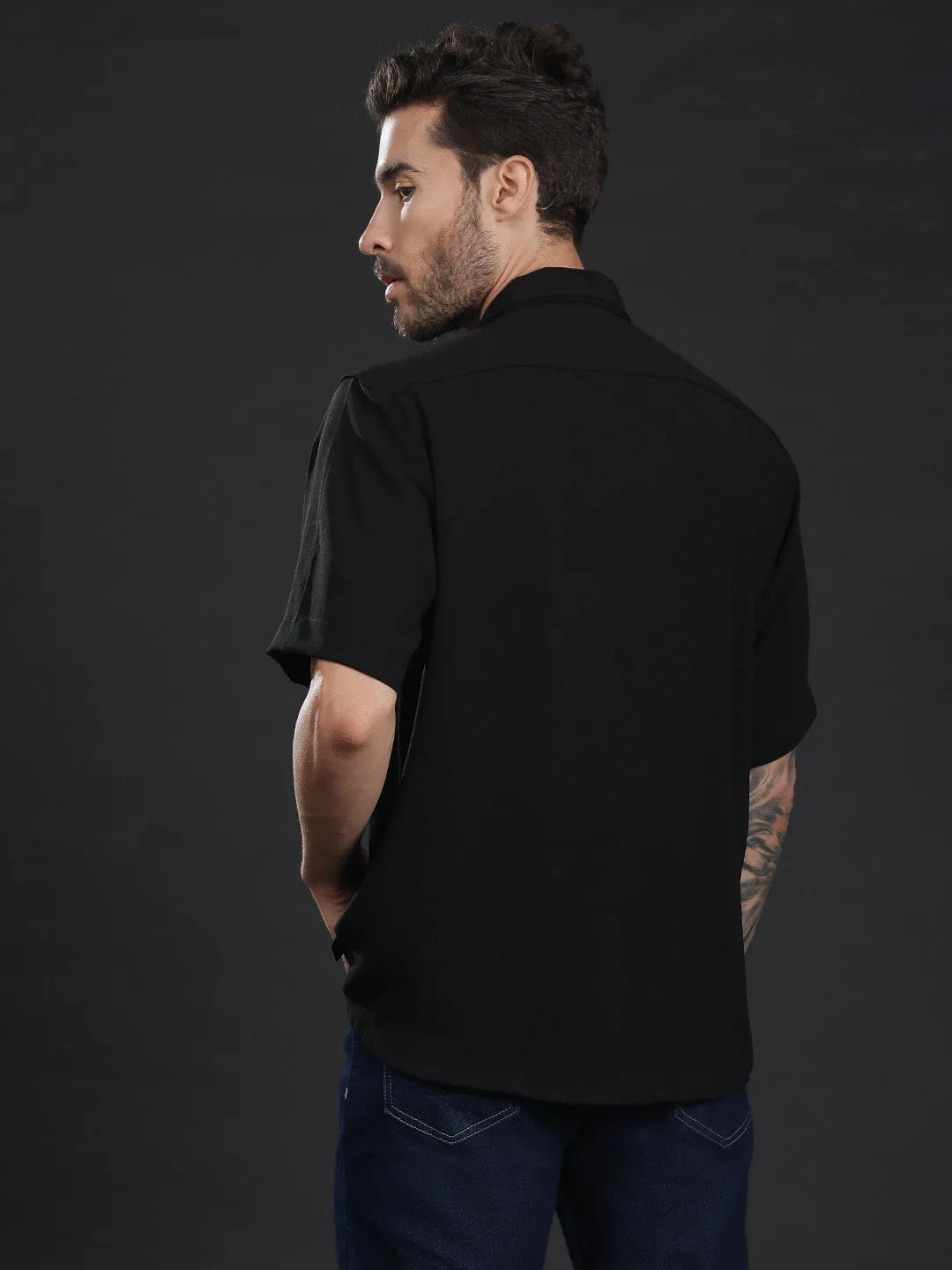 Oversized Cuban Collar Unisex Shirt