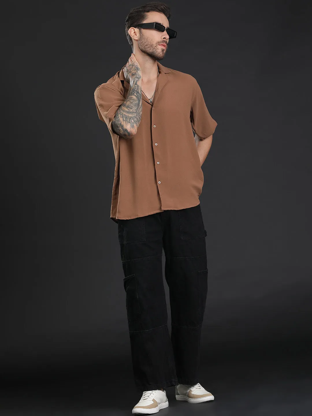 Oversized Cuban Collar Unisex Shirt