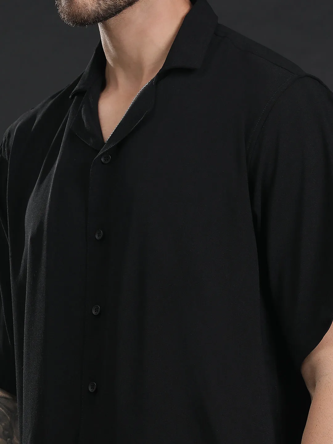 Oversized Cuban Collar Unisex Shirt