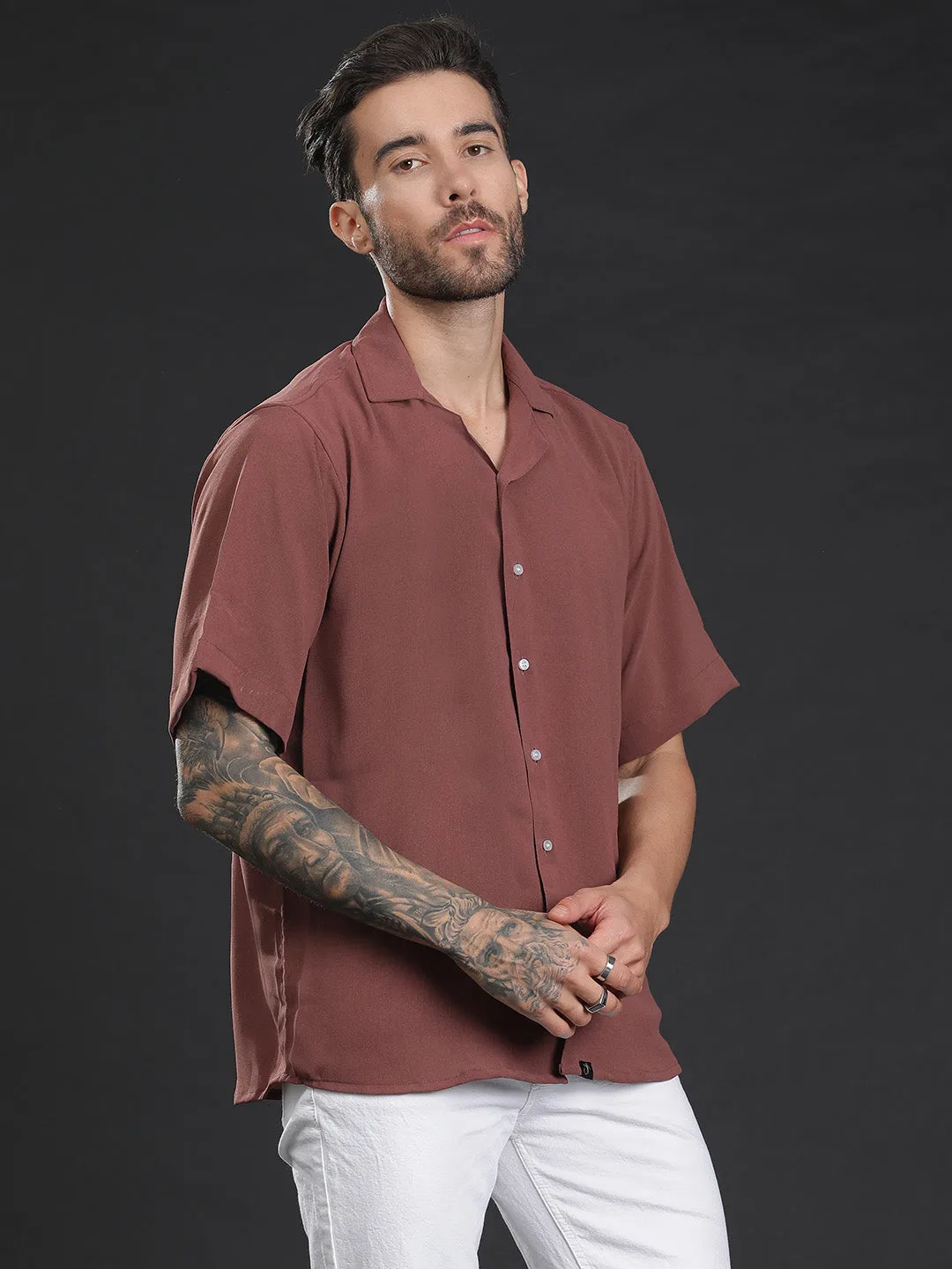 Oversized Cuban Collar Unisex Shirt
