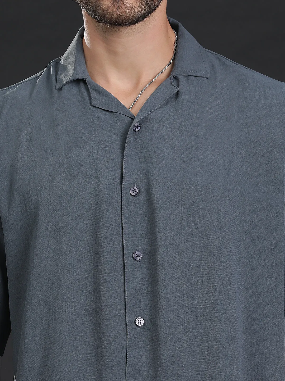 Oversized Cuban Collar Unisex Shirt