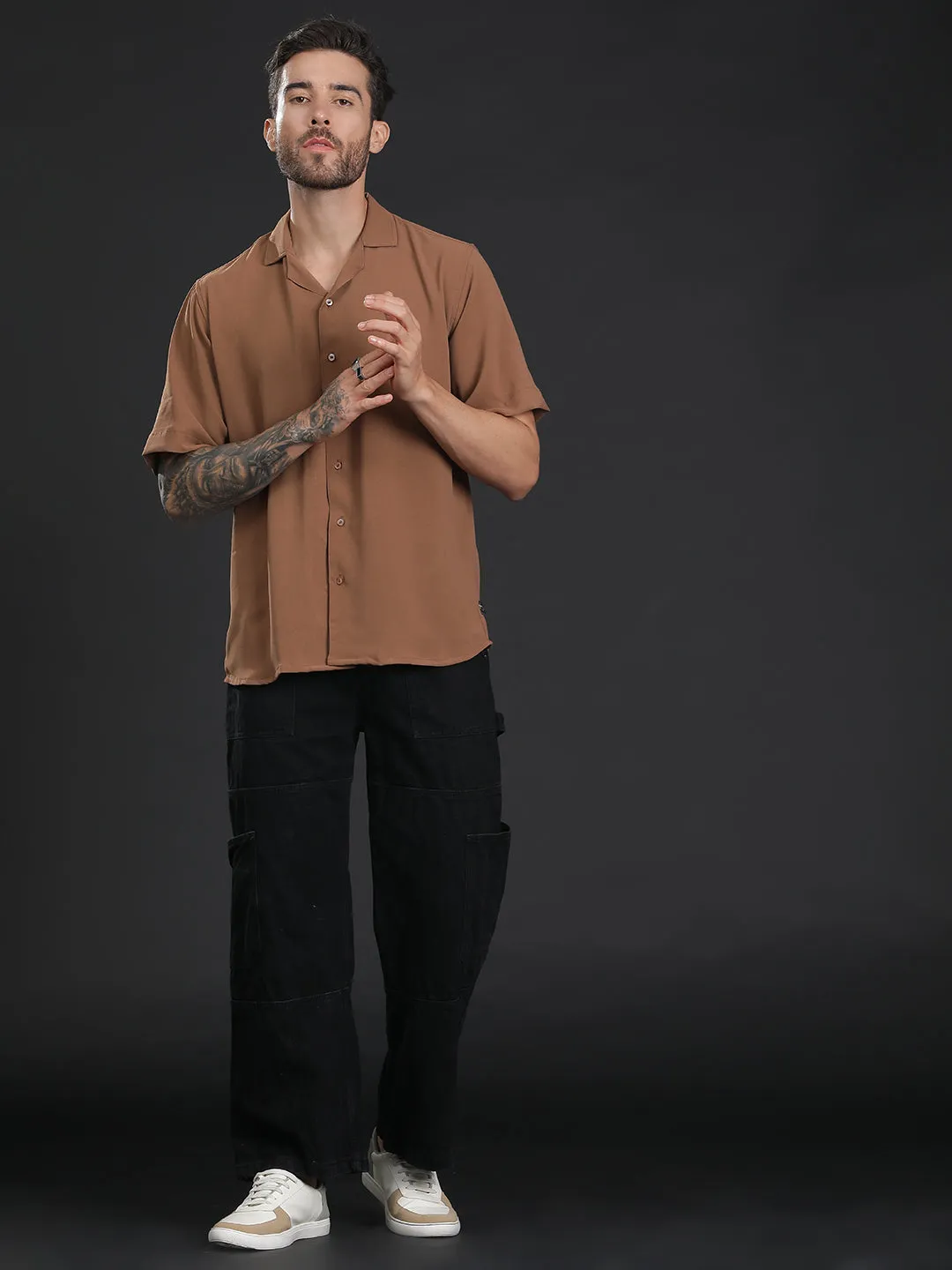 Oversized Cuban Collar Unisex Shirt