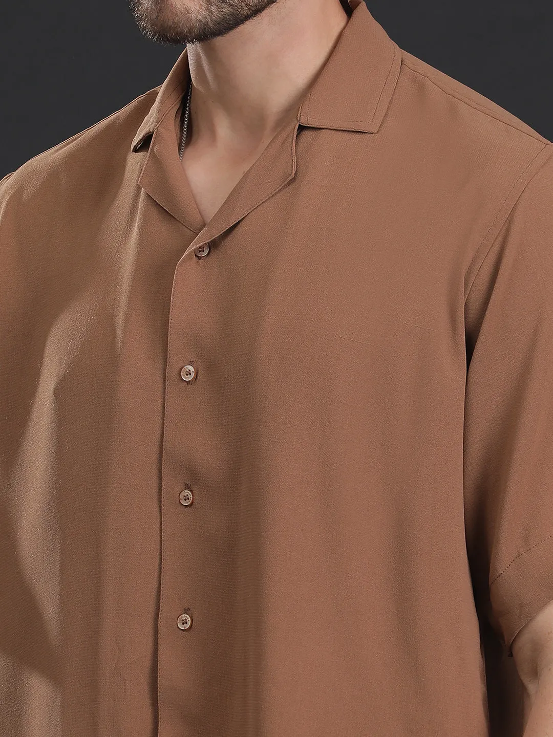 Oversized Cuban Collar Unisex Shirt