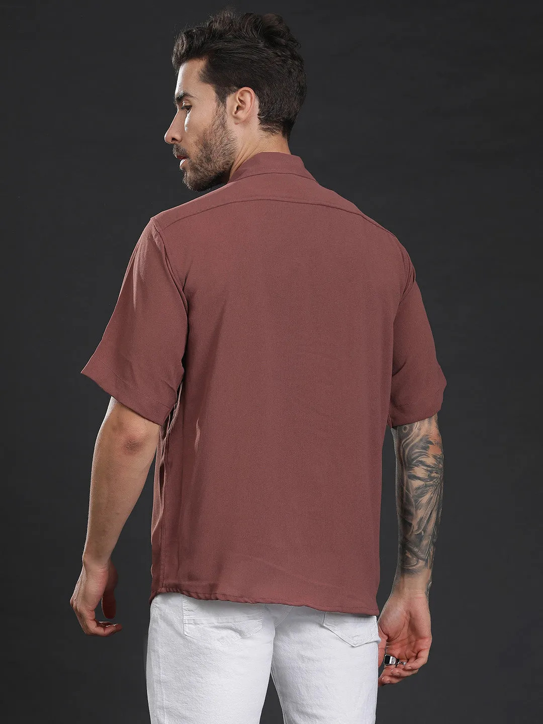 Oversized Cuban Collar Unisex Shirt