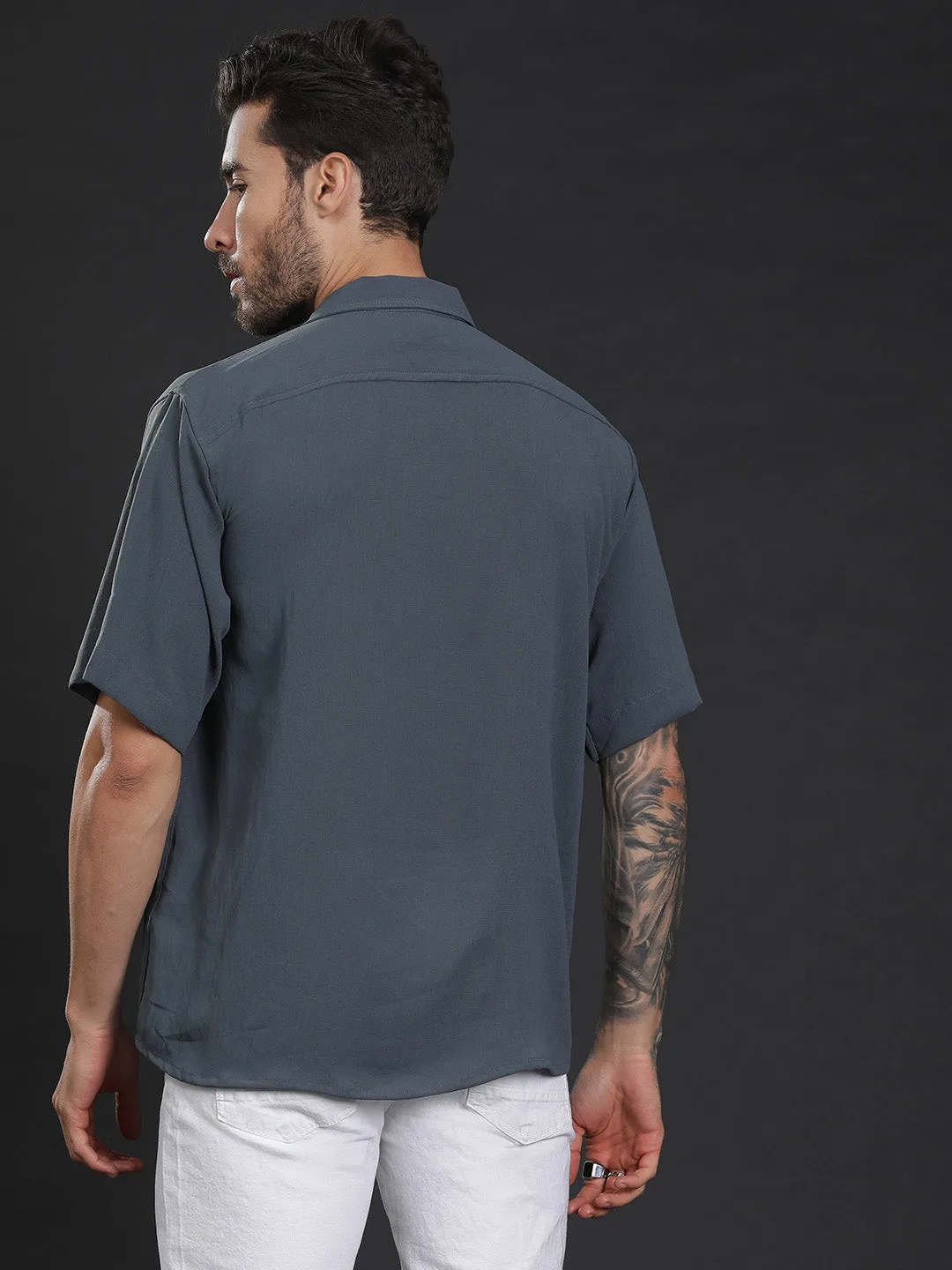 Oversized Cuban Collar Unisex Shirt