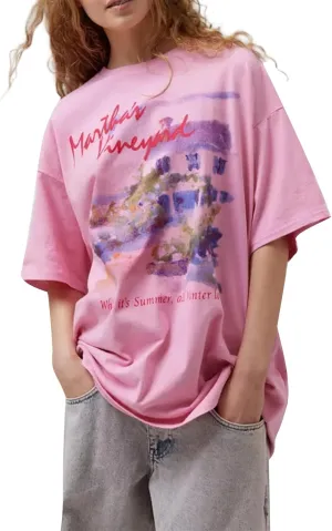 Oversized Graphic T Shirt for Women Y2K Short Sleeve Crewneck Vintage Aesthetic Tees Teen Girls Summer Hawaii Tops