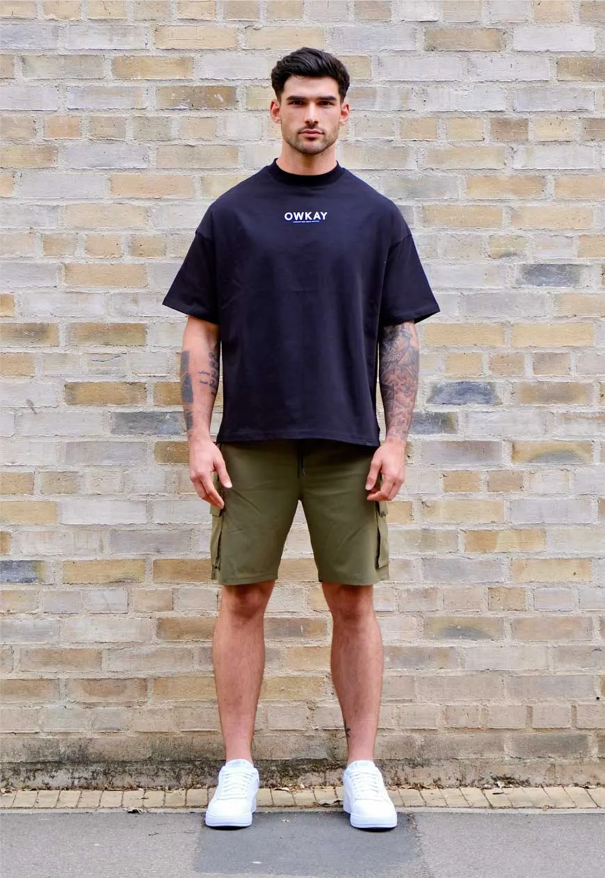 OVERSIZED T-SHIRT STATEMENT - BLACK