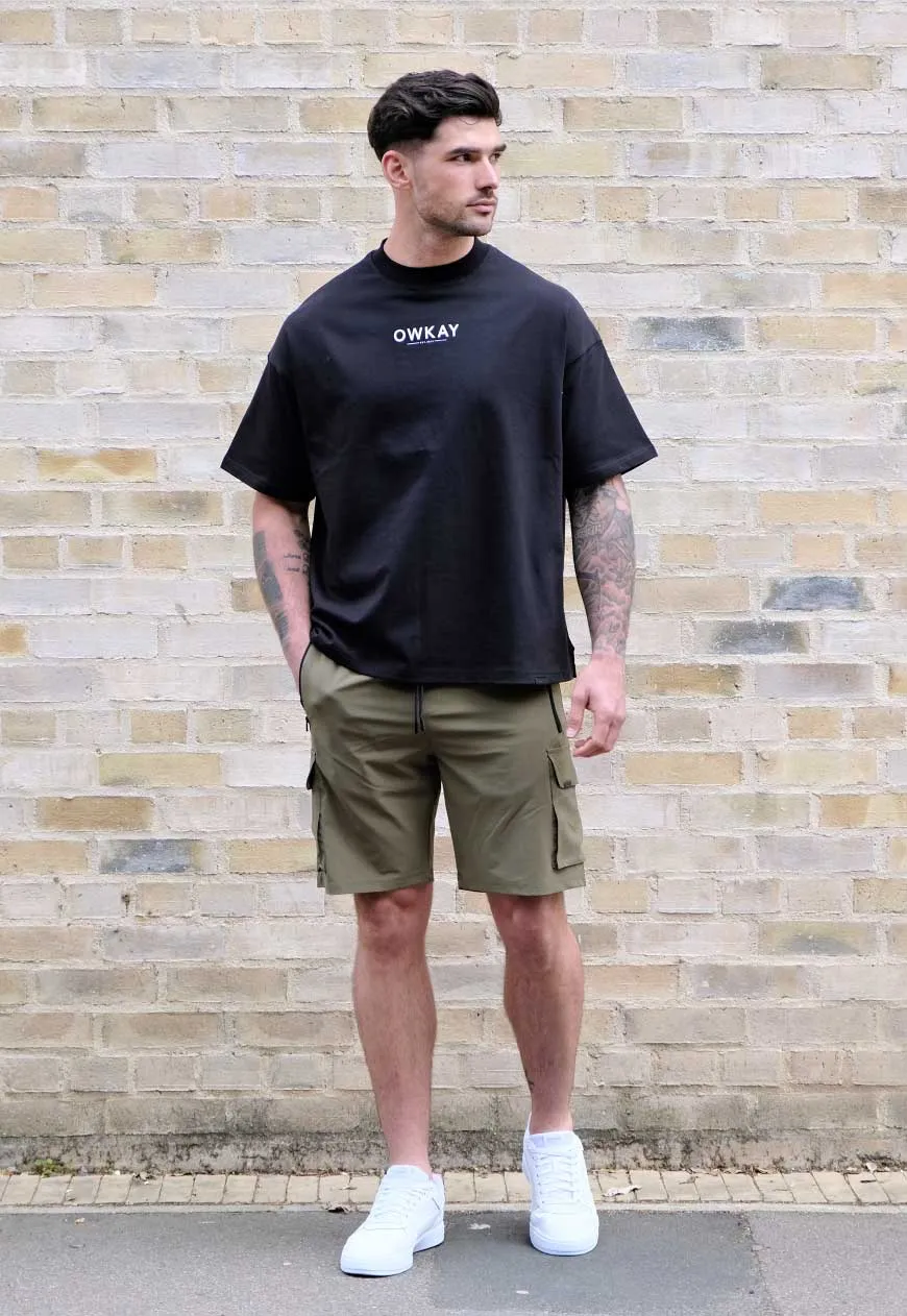 OVERSIZED T-SHIRT STATEMENT - BLACK