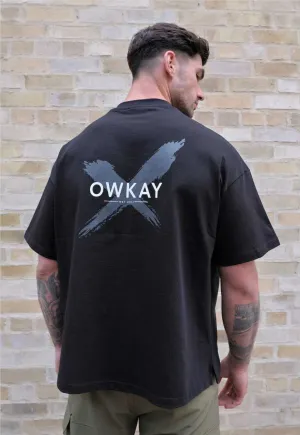 OVERSIZED T-SHIRT STATEMENT - BLACK