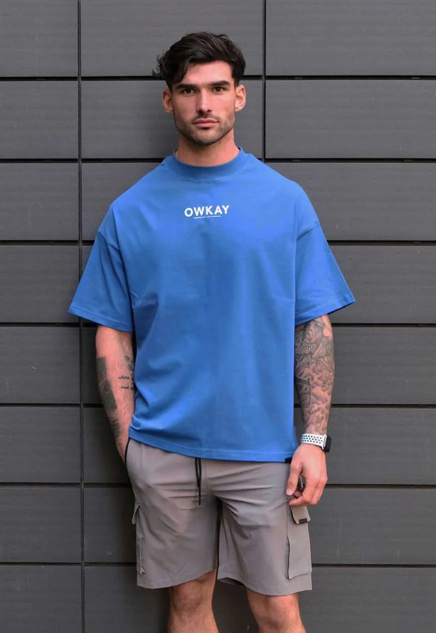 OVERSIZED T-SHIRT STATEMENT - COBALT
