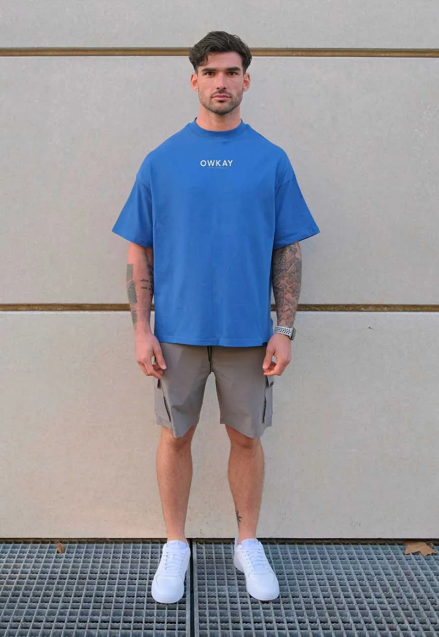 OVERSIZED T-SHIRT STATEMENT - COBALT