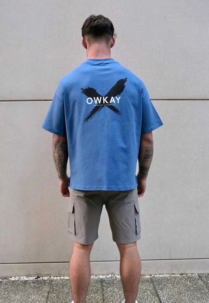 OVERSIZED T-SHIRT STATEMENT - COBALT
