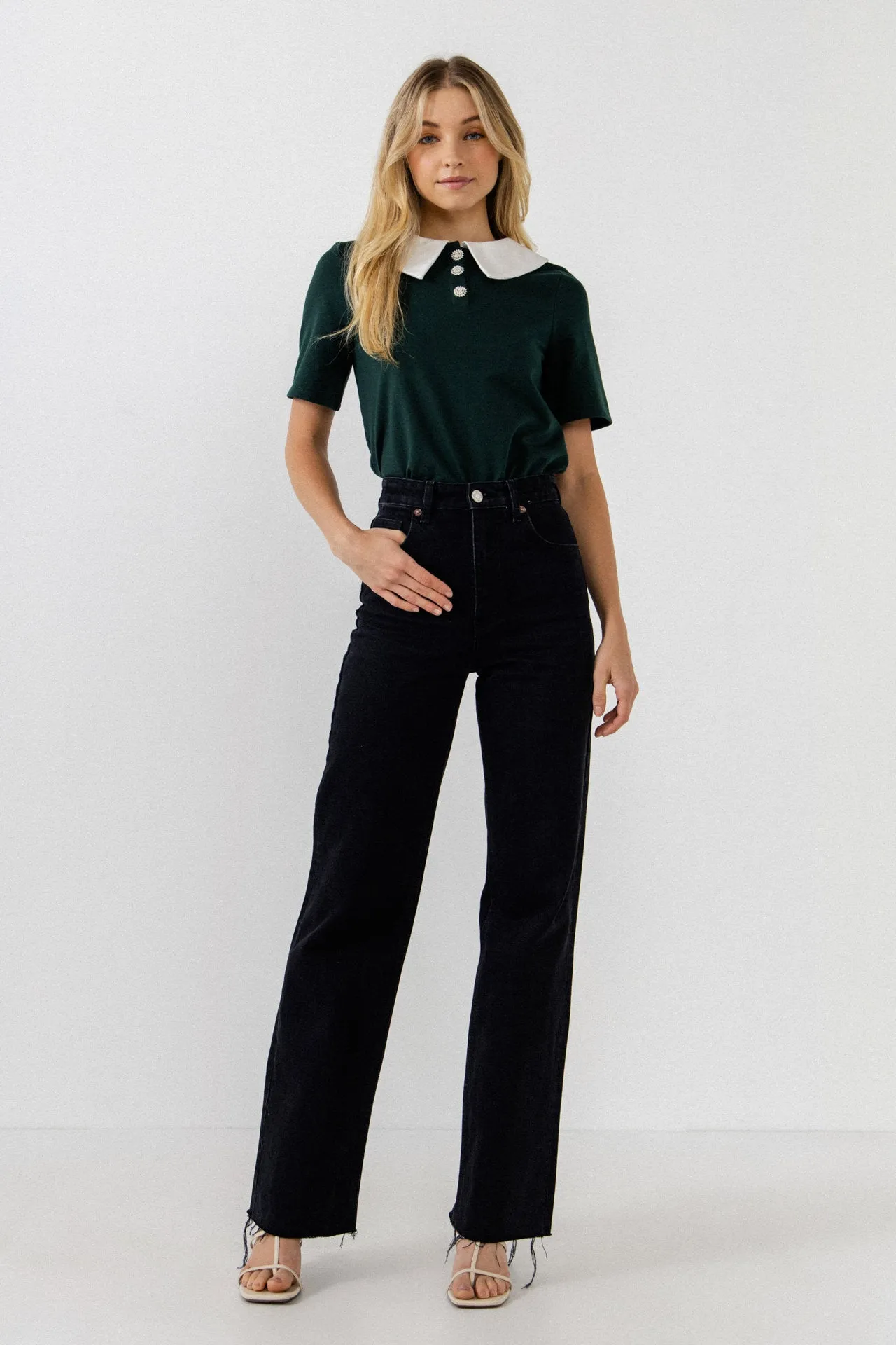 Polo Shirts with Jewel Button