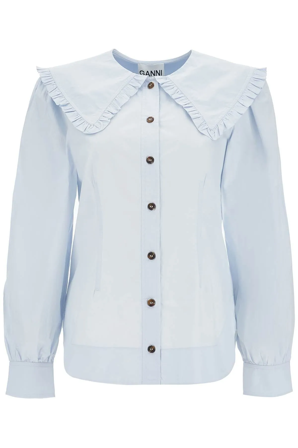 POPLIN SHIRT WITH OVERSIZED COLLAR