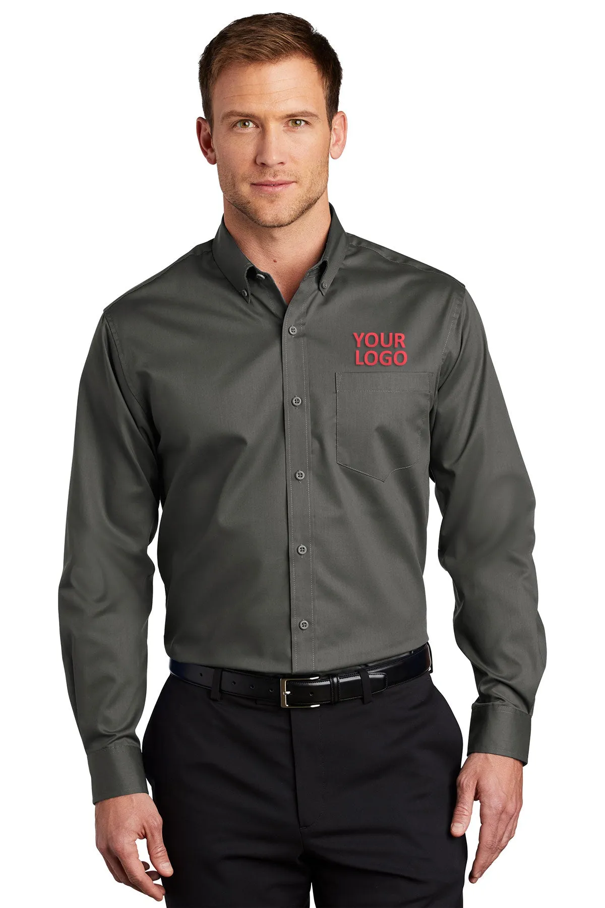 Port Authority SuperPro Custom Twill Shirts, Sterling Grey