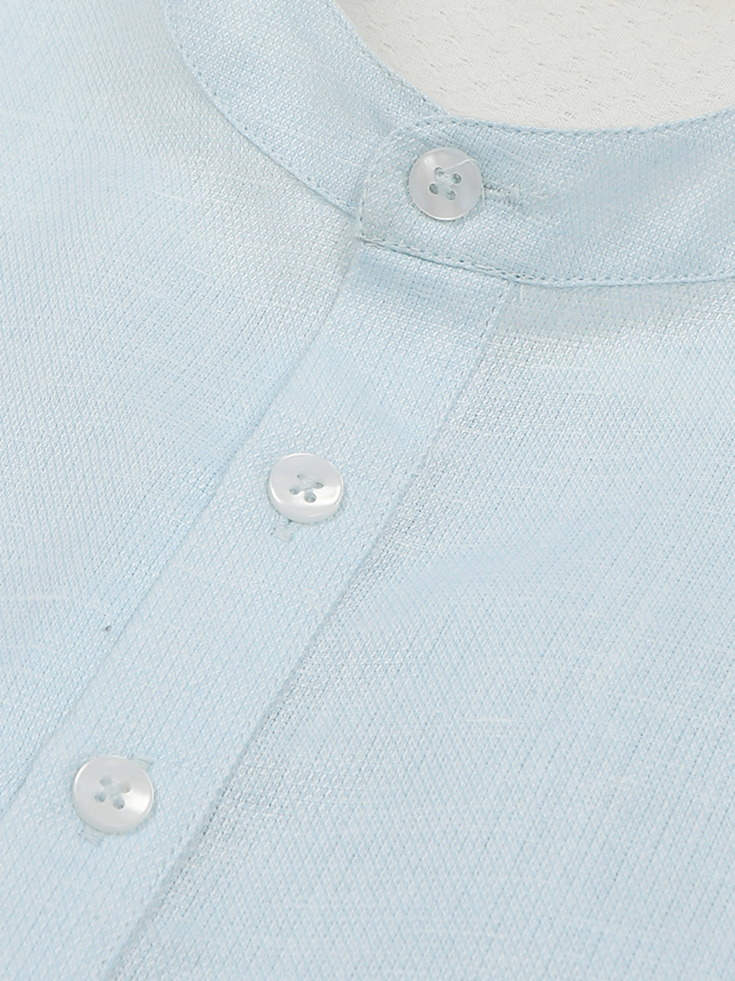 Powder Blue Textured Short Kurta