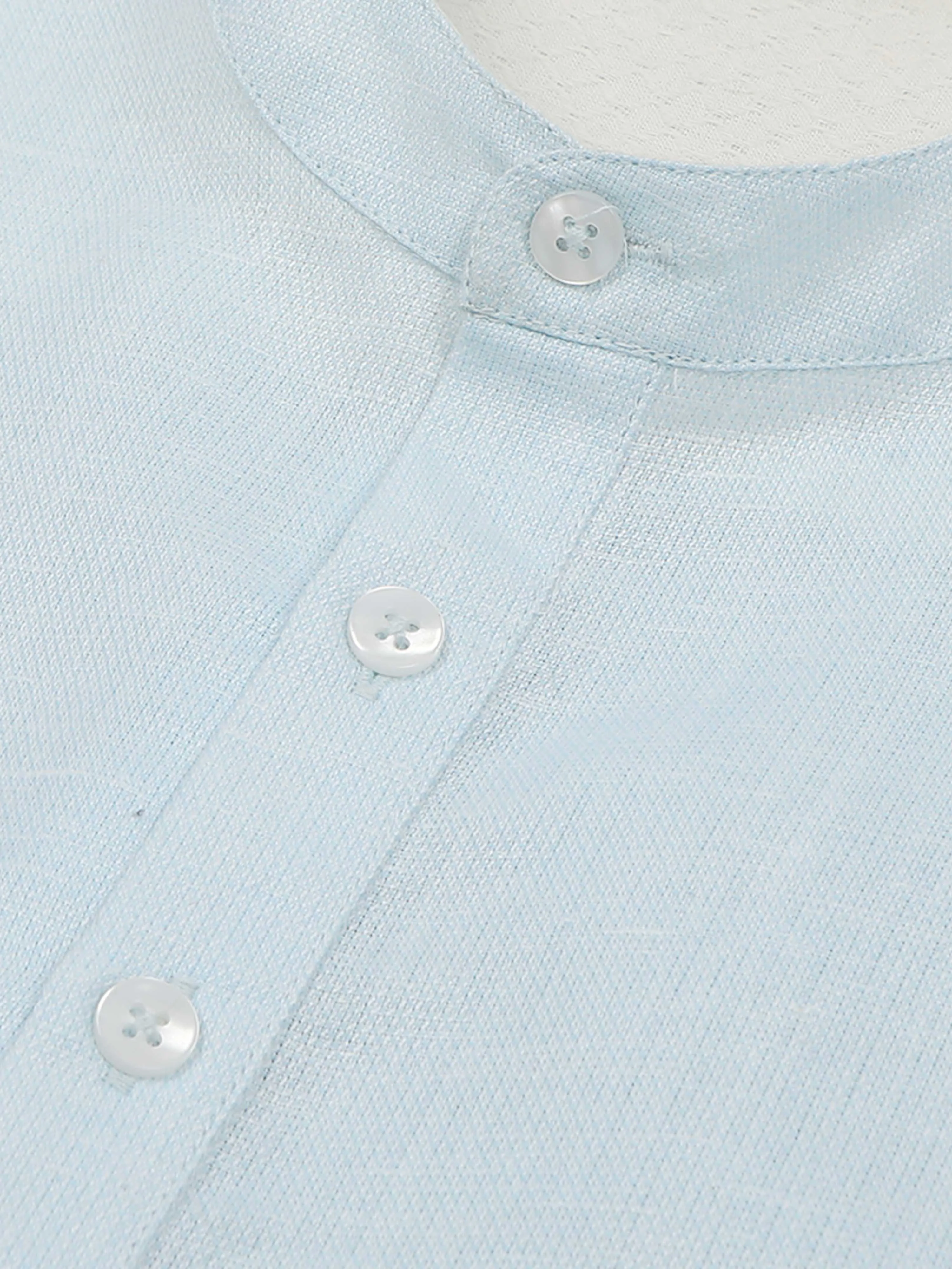 Powder Blue Textured Short Kurta