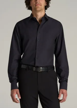 Premium Dress Shirt for Tall Men in Black Diamond