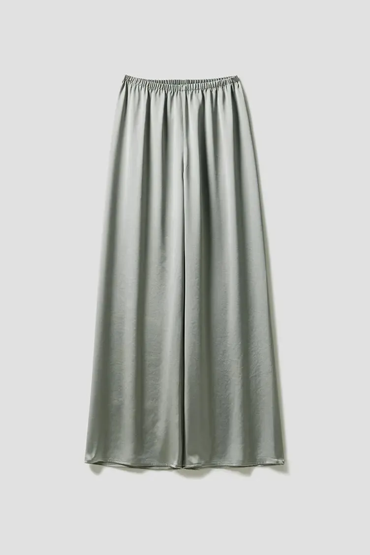 Pure Mulberry Silk Lined High Waist Wide Leg Pants