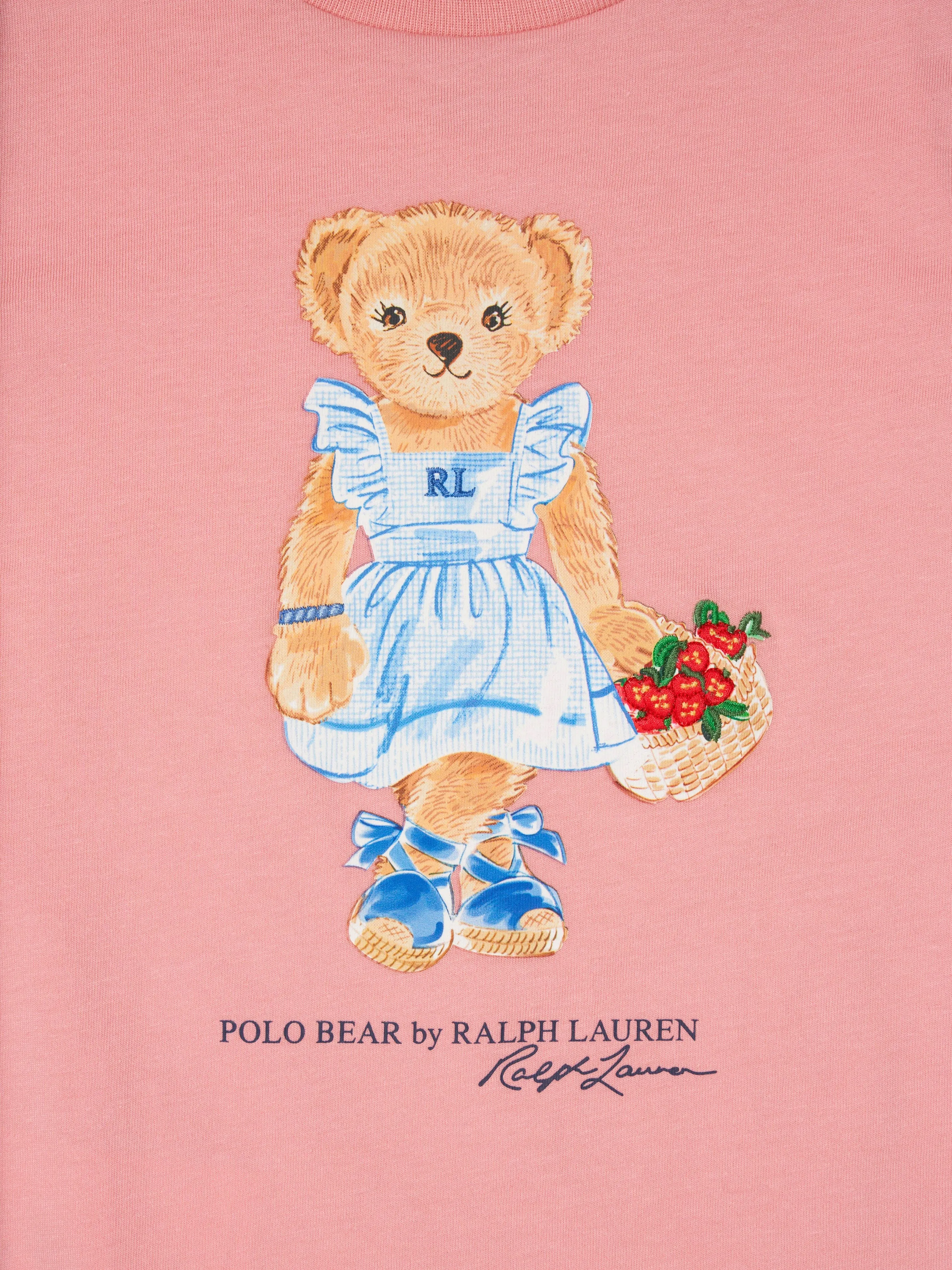 Ralph Lauren Girls Bear T-Shirt in Pink