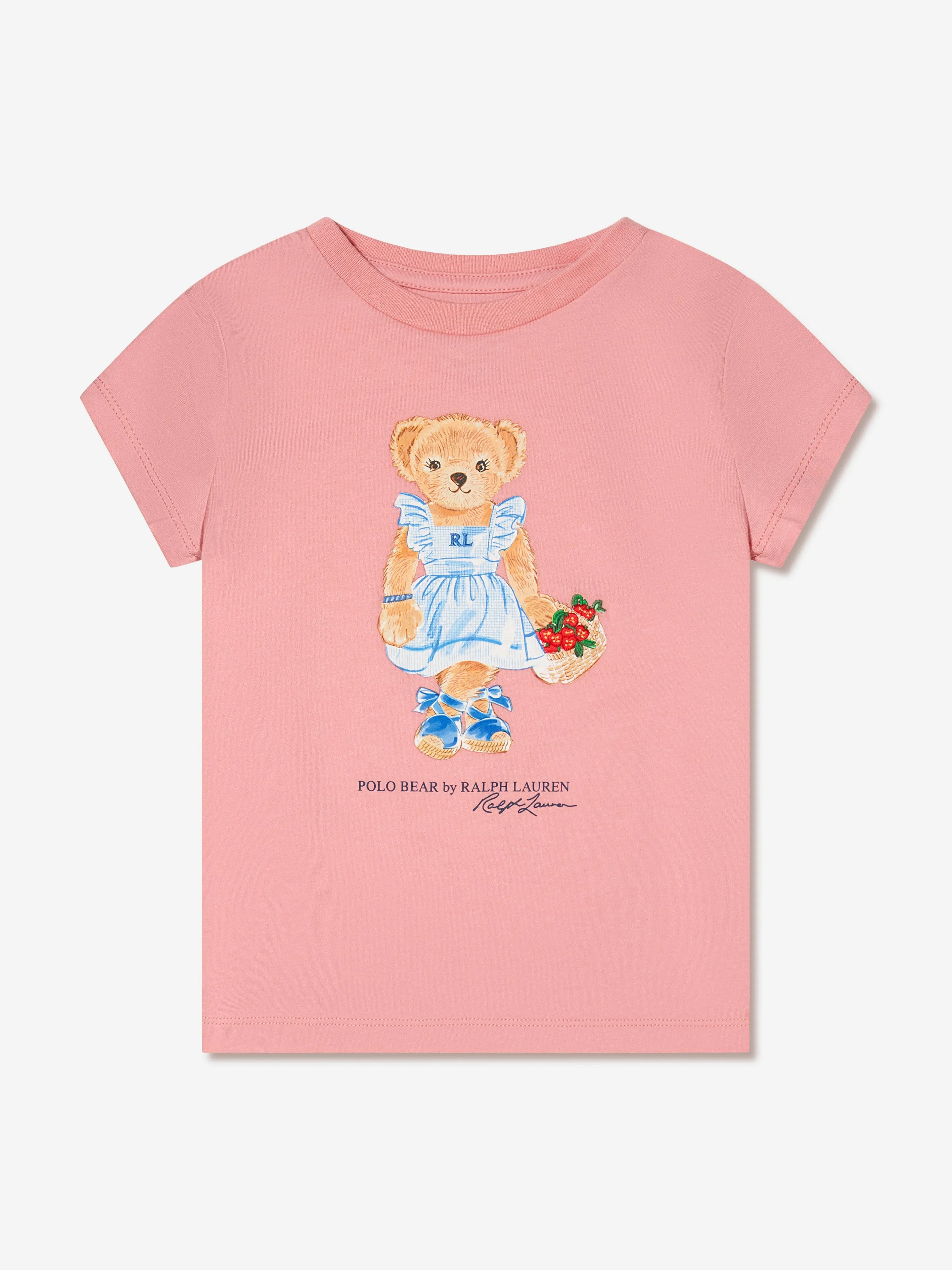 Ralph Lauren Girls Bear T-Shirt in Pink