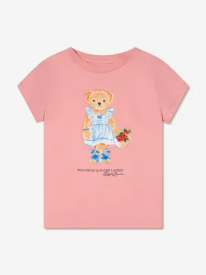 Ralph Lauren Girls Bear T-Shirt in Pink