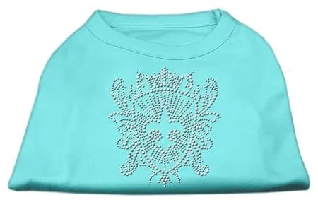 Rhinestone Fleur De Lis Shield Shirts Aqua M (12)