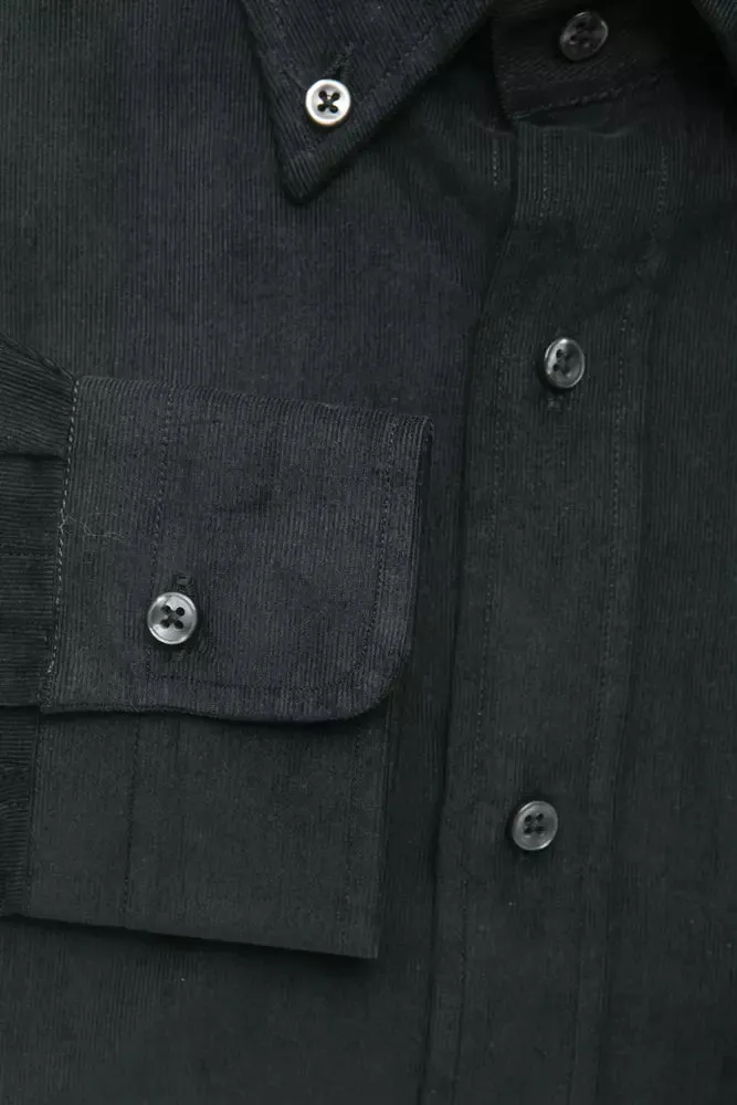 Robert Friedman Black Cotton Men's Shirt