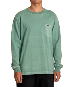 RVCA PTC Crew Neck L/S Tee-Spinach