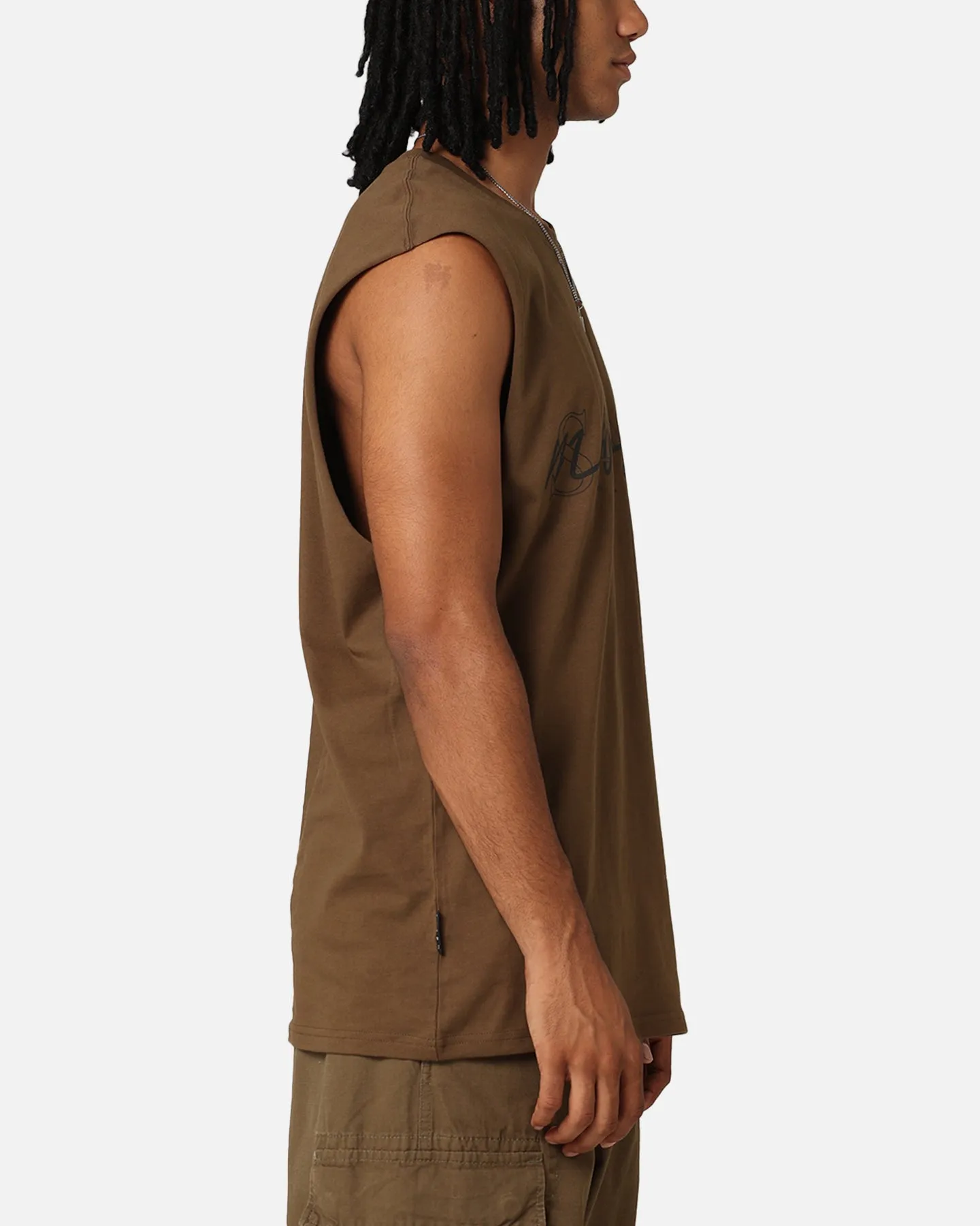 Saint Morta Interlock Oversized Muscle T-Shirt Army Green