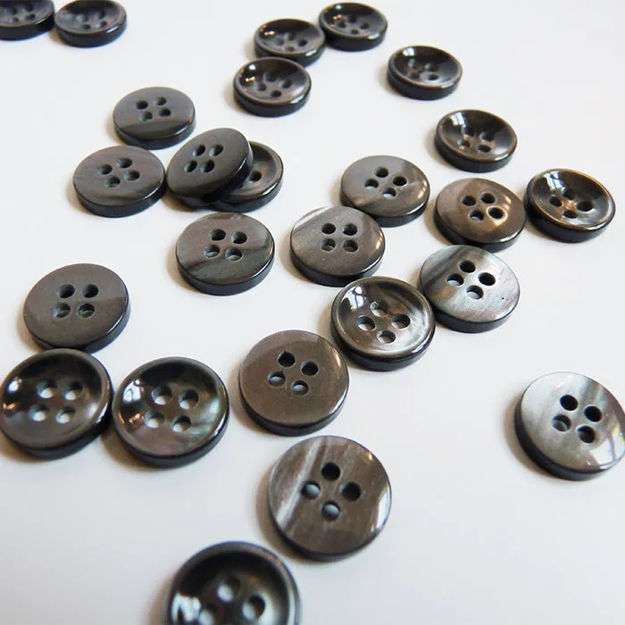 Shell Shirt Button - Smoke