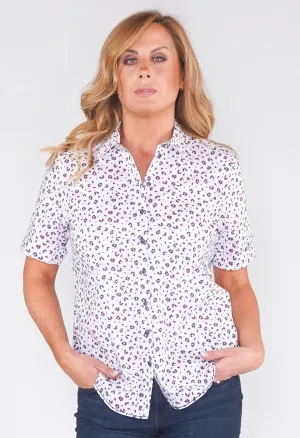 SHORT SLEEVE BLOUSE WITH FLOWER PRINT