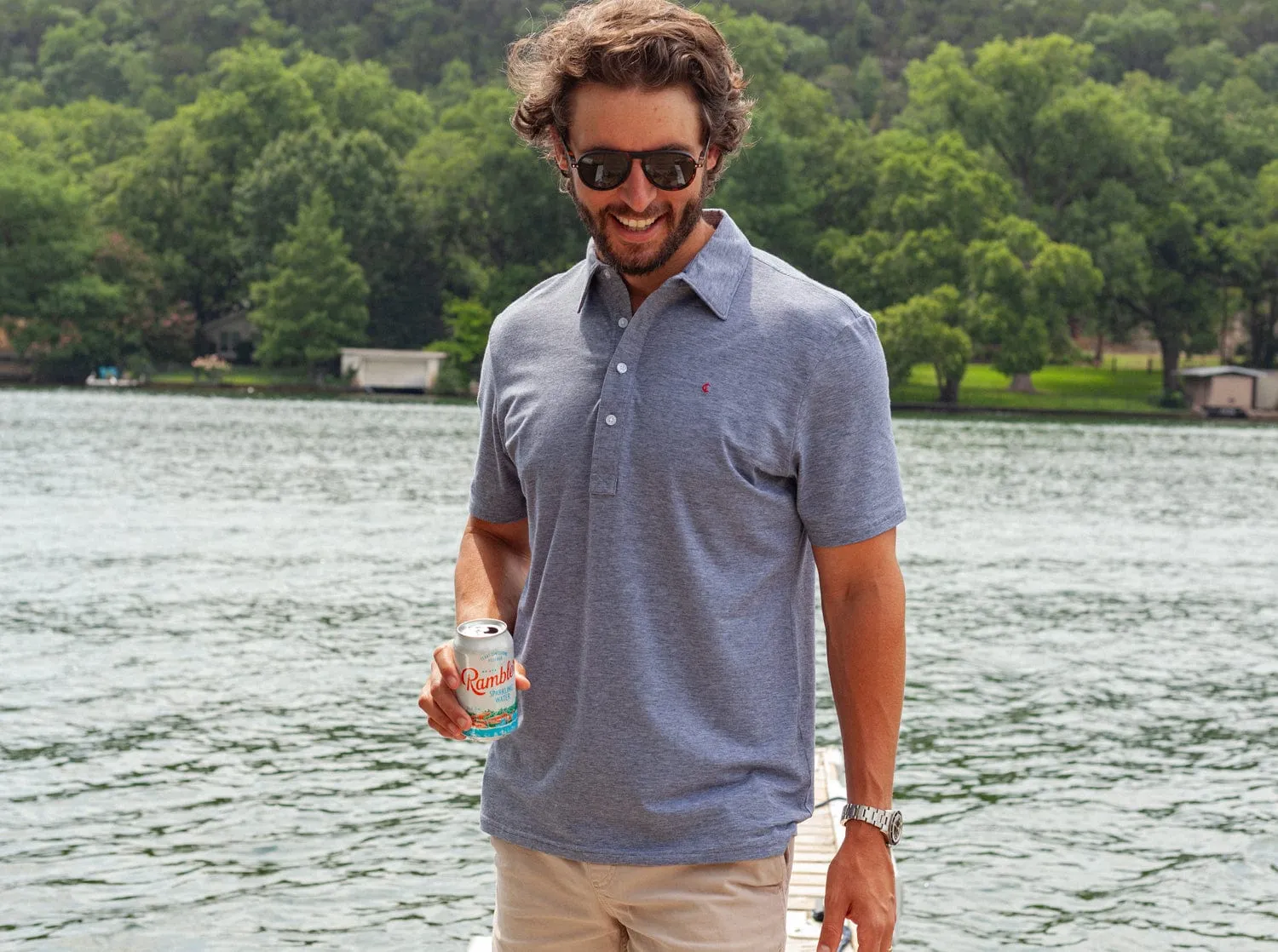 Slim Fit Top-Shelf Range Polo - Indigo Microstripe