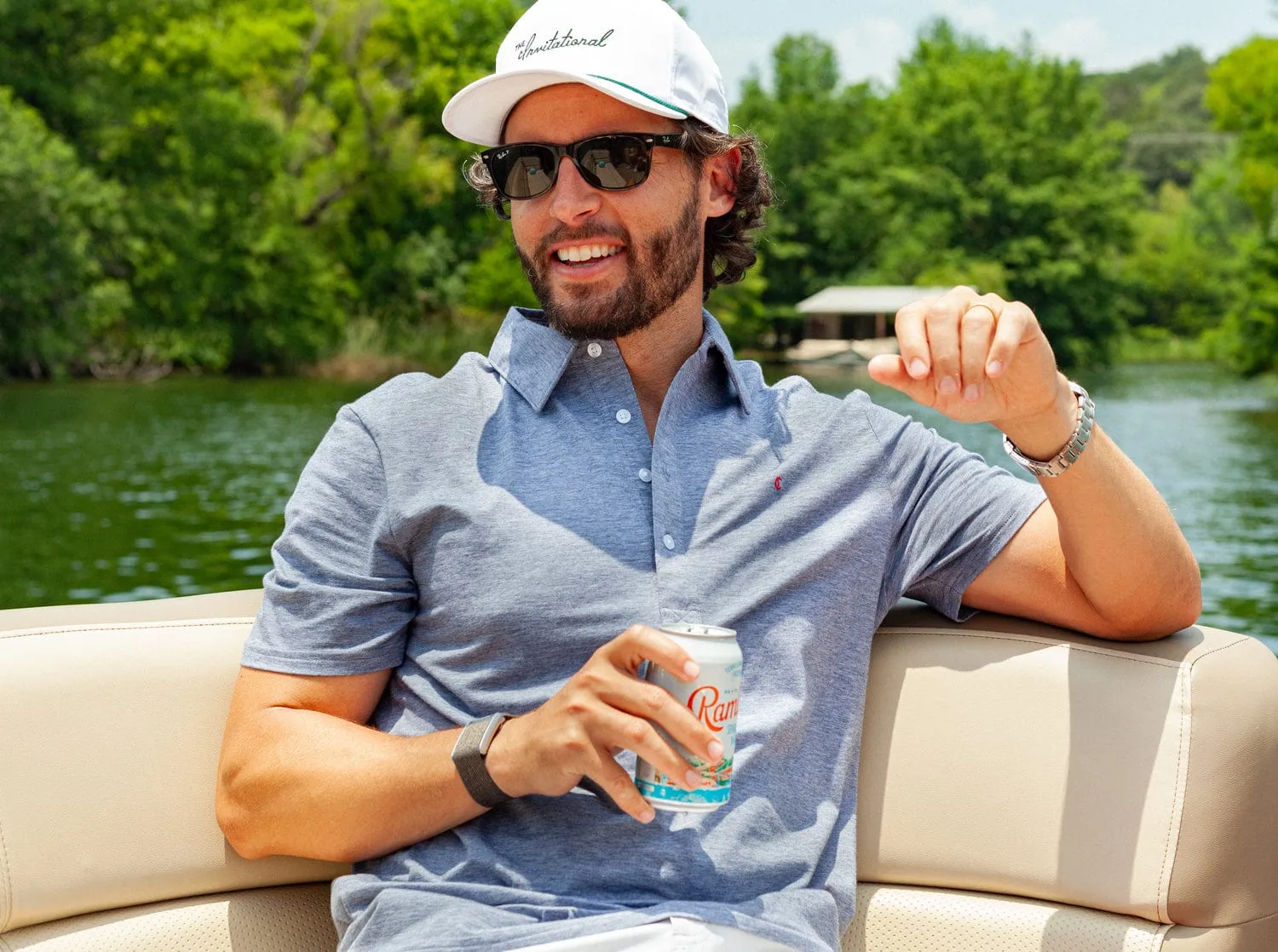 Slim Fit Top-Shelf Range Polo - Indigo Microstripe