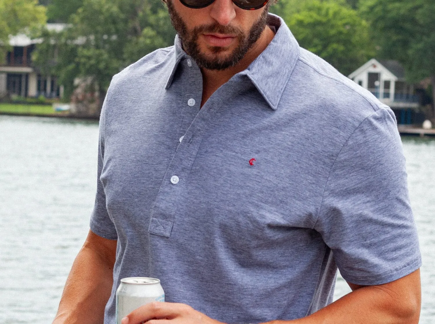 Slim Fit Top-Shelf Range Polo - Indigo Microstripe