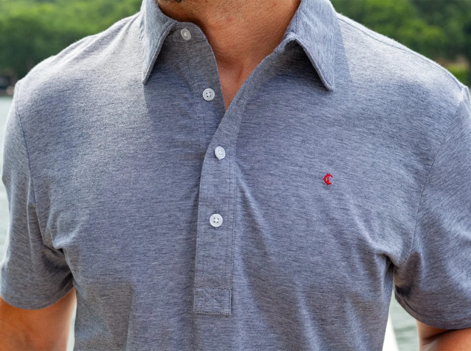 Slim Fit Top-Shelf Range Polo - Indigo Microstripe