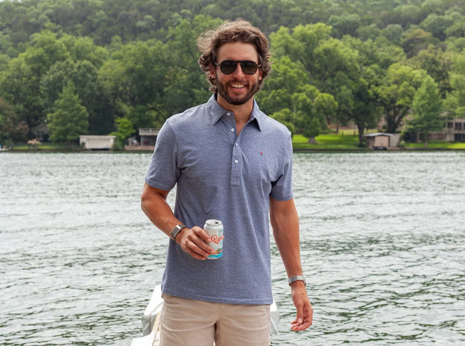 Slim Fit Top-Shelf Range Polo - Indigo Microstripe